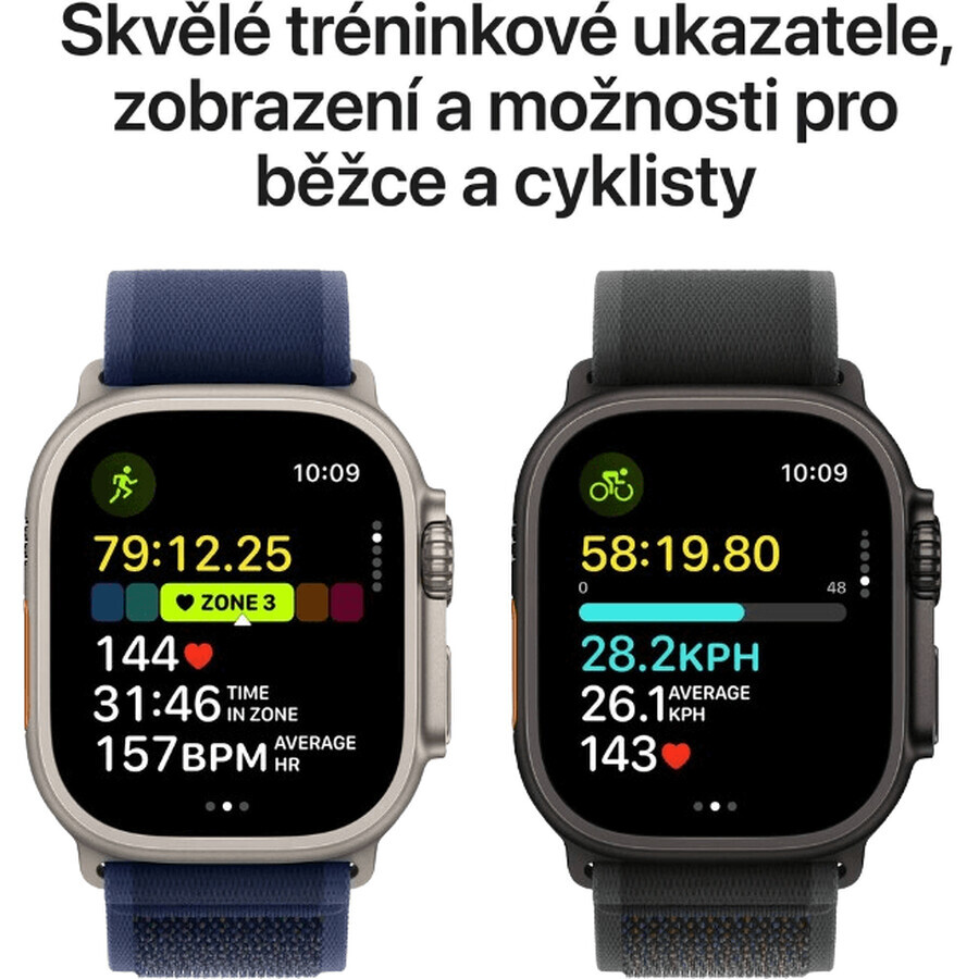 Apple Watch Ultra 2 (2024) 49mm, Zwart titanium met zwarte streep M/L