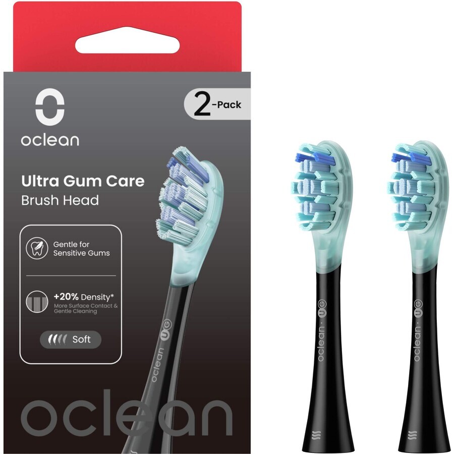 Vervangingskop Oclean Ultra Gum Care, UG02 zwart 2 stuks