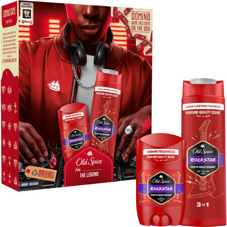 Old Spice Rockstar gift set with solid deodorant 50 ml and shower gel 400 ml