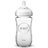 Natural Glass Bottle, +1 month, 240 ml, SCF053/17, Philips Avent