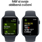 Apple Watch SE GPS 40 mm Midnight aluminium behuizing met Midnight sportband - M/L