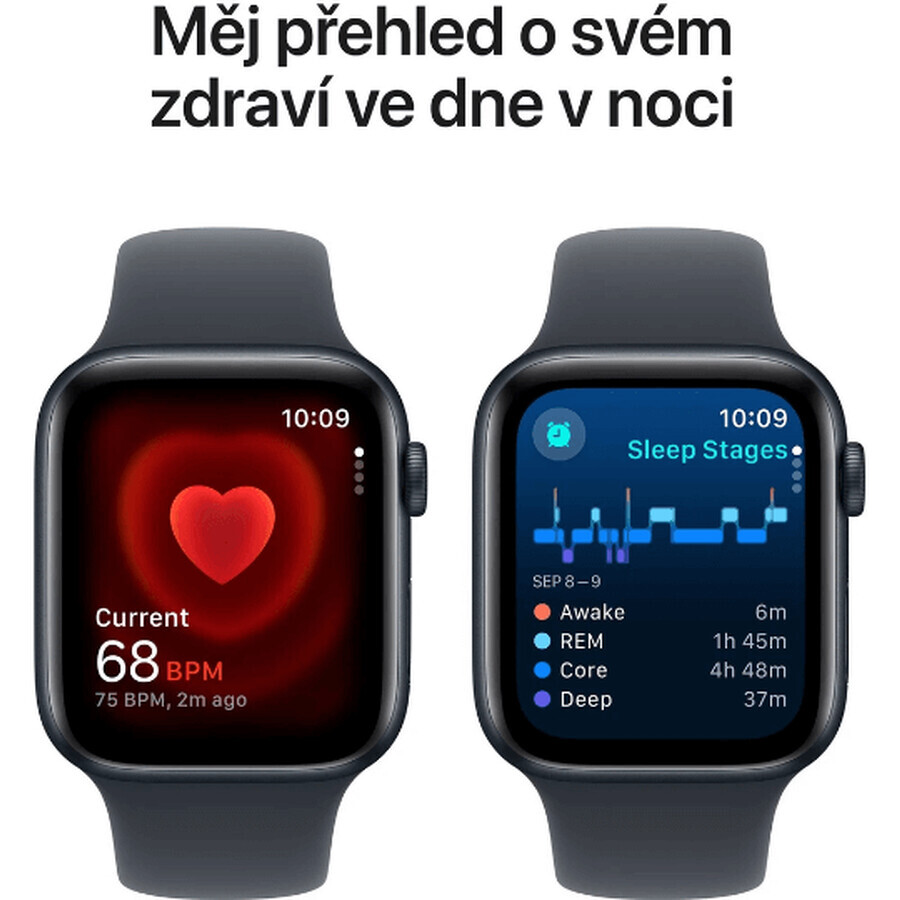 Apple Watch SE GPS 40 mm Midnight aluminium behuizing met Midnight sportband - M/L