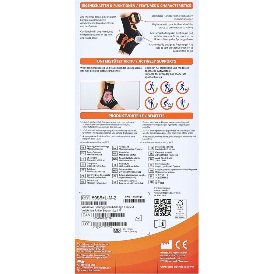 Voltaren VoltActive Enkelband links maat M