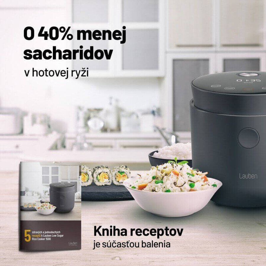 Lauben Low Sugar Rice Cooker 1500AT Cuociriso, nero