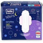 Bella For teens ultrafijne gevoelige pads voor 's nachts 8 stuks