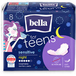 Bella For teens ultrafijne gevoelige pads voor 's nachts 8 stuks