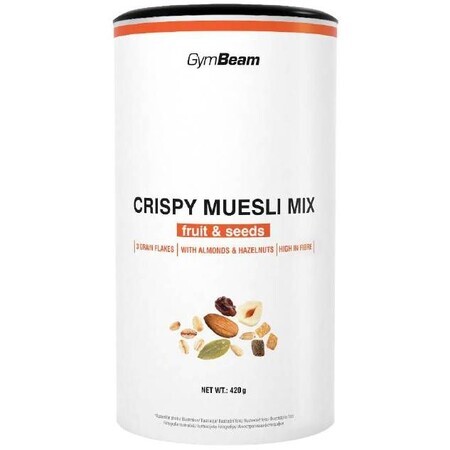 GymBeam Crispy Muesli Mix fructe și semințe 420 g