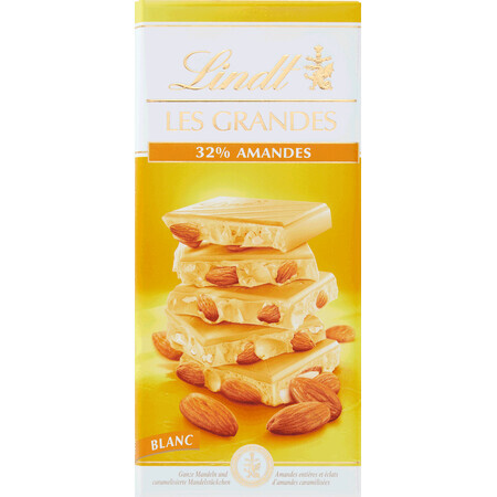 Lindt Les Grandes witte chocolade met amandelen 150 g