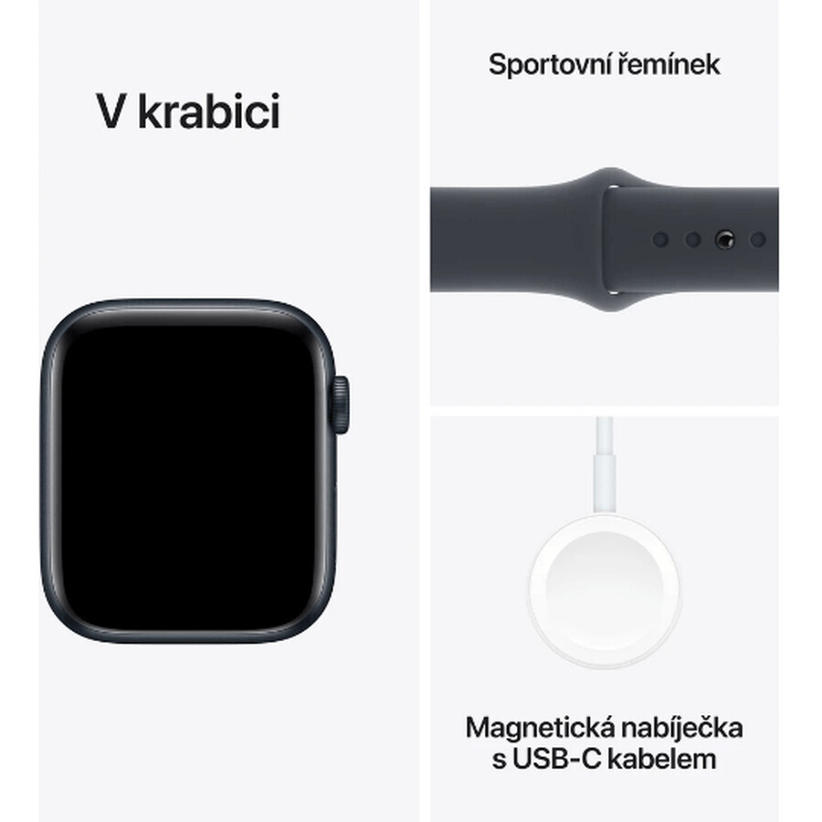 Apple Watch SE GPS 44mm Midnight aluminium behuizing met Midnight sportband - M/L