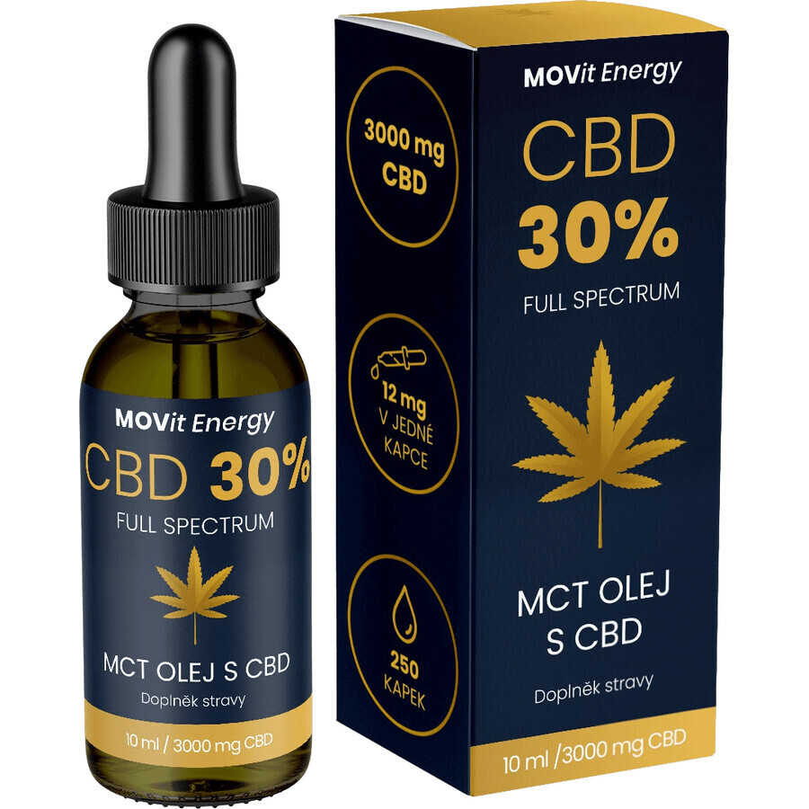 MOVit Energy CBD 30% Volledig Spectrum CBD Olie MCT 10 ml