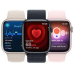 Apple Watch Series 9 GPS 45 mm Midnight aluminium behuizing met Midnight sportband - M/L