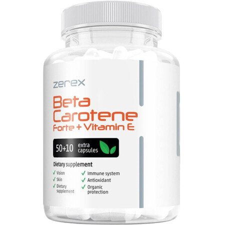 Zerex Bètacaroteen Forte + Vitamine E - stralende en jeugdige huid 60 softgels