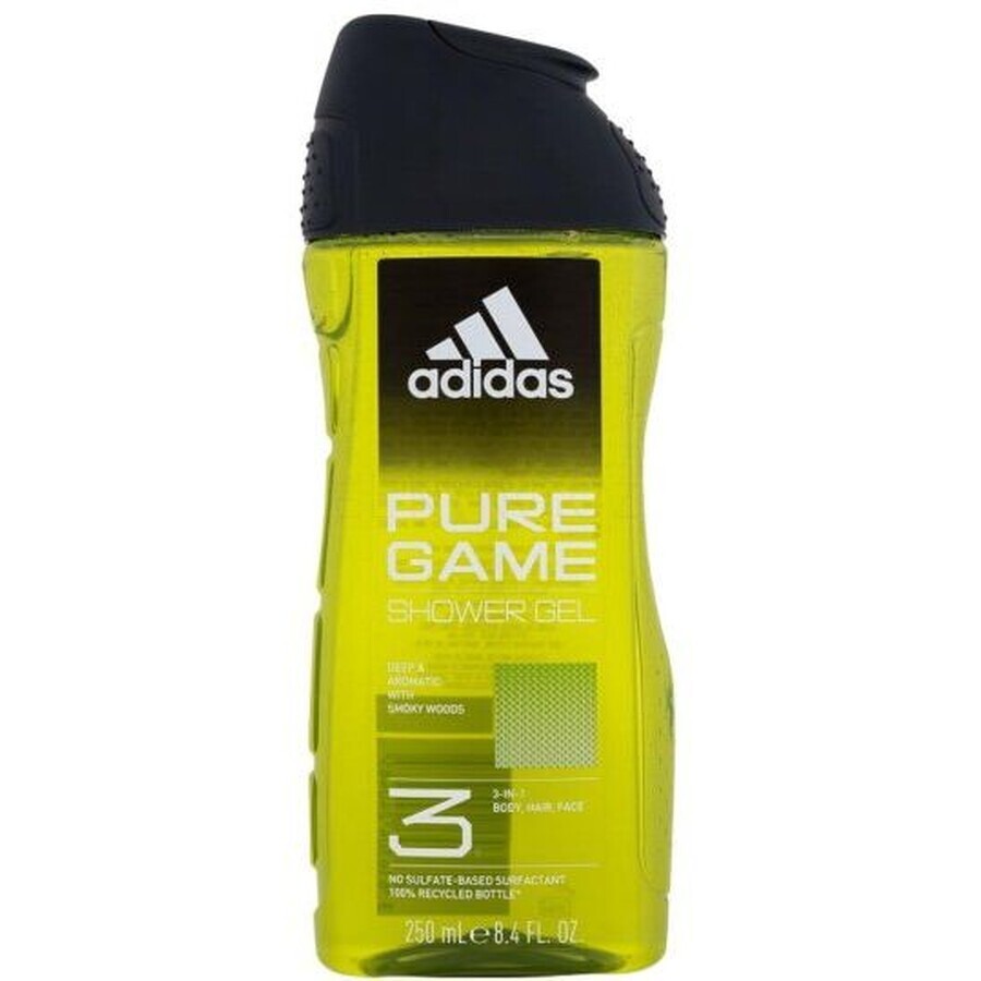 Adidas Pure Game 3in1 gel doccia per corpo, capelli e pelle per uomo 250 ml