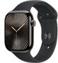 Apple Watch Series 10 GPS + Cellular 42 mm leisteen Titanium behuizing met zwarte sportband - M/L