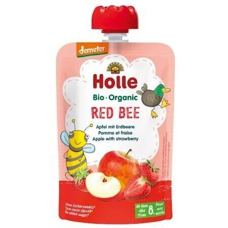 Holle Biologische Puree - Red Bee - Appel met aardbeien 100 g