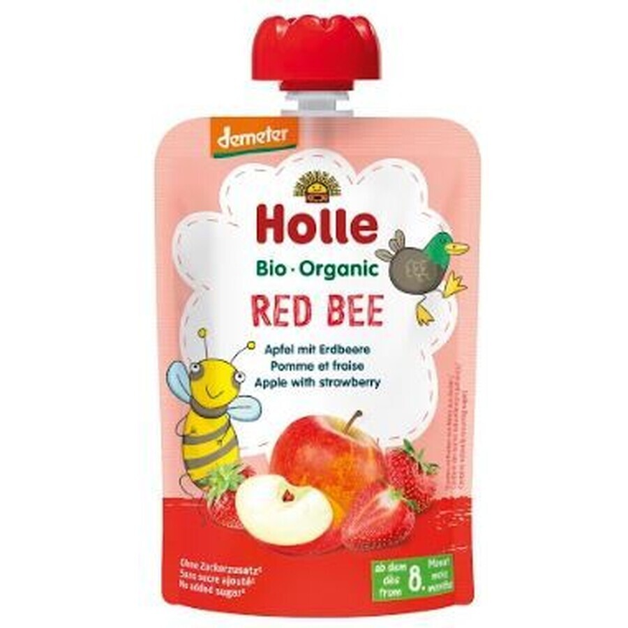 Holle Biologische Puree - Red Bee - Appel met aardbeien 100 g