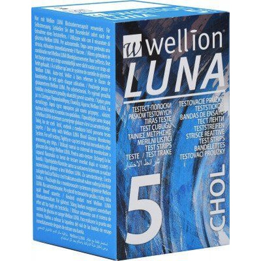 Wellion Luna cholesterol teststrips 5 stuks