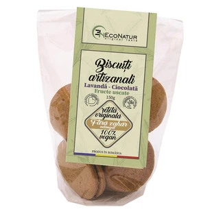 Ręcznie robione ciasteczka z lawendą i czekoladą, 150 g, Econatur