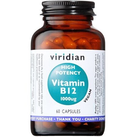 Viridian Hoogwaardige Vitamine B12 1000 ug, 60 capsules