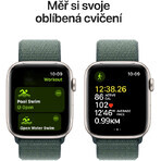 Apple Watch SE GPS + Cellular 44mm Starlight Aluminium Behuizing met Sport Loop Lake Green