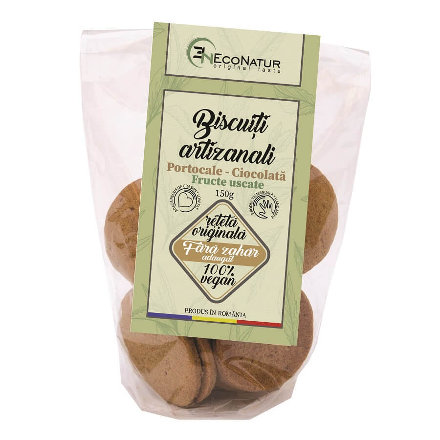 Biscotti artigianali con arance e cioccolato, 150 g, Econatur