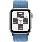 Apple Watch SE GPS 40mm Zilveren aluminium behuizing met winterblauwe sportlus