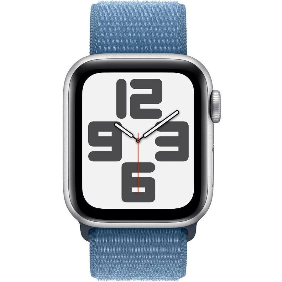 Apple Watch SE GPS 40mm Zilveren aluminium behuizing met winterblauwe sportlus