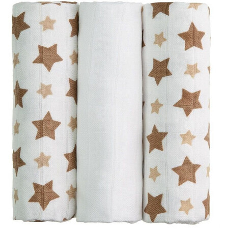 T-Tomi BIO Pañales de bambú, estrellas beige 3 piezas