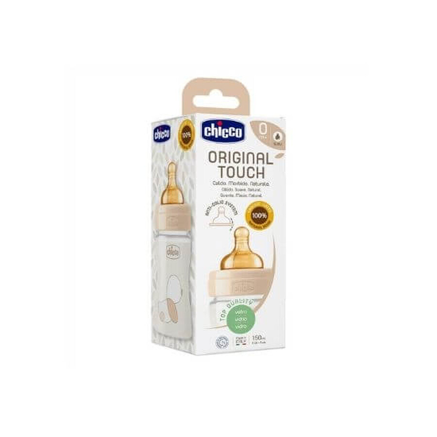 Bottle bottle original touch, rubber teat, slow flow, 150ml, Chicco