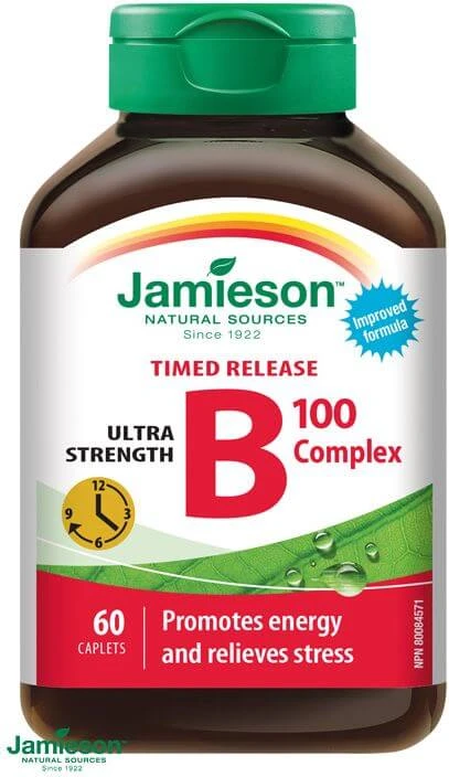 Jamieson B-complex 100 mg geleidelijke afgifte 60 tabletten