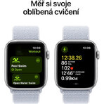 Apple Watch SE GPS 40mm Zilver Aluminium Behuizing met Sport Gesp Blauw Wolk