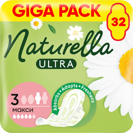 Naturella Ultra Maxi maandverband maat 3 met vleugelsUltra Maxi maandverband maat 3 met vleugels 32 stuks