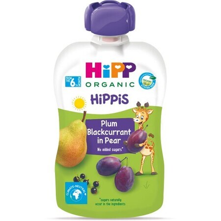 HiPP Bio 100% fruit Peer-Zwarte bes-Pruim 100 g