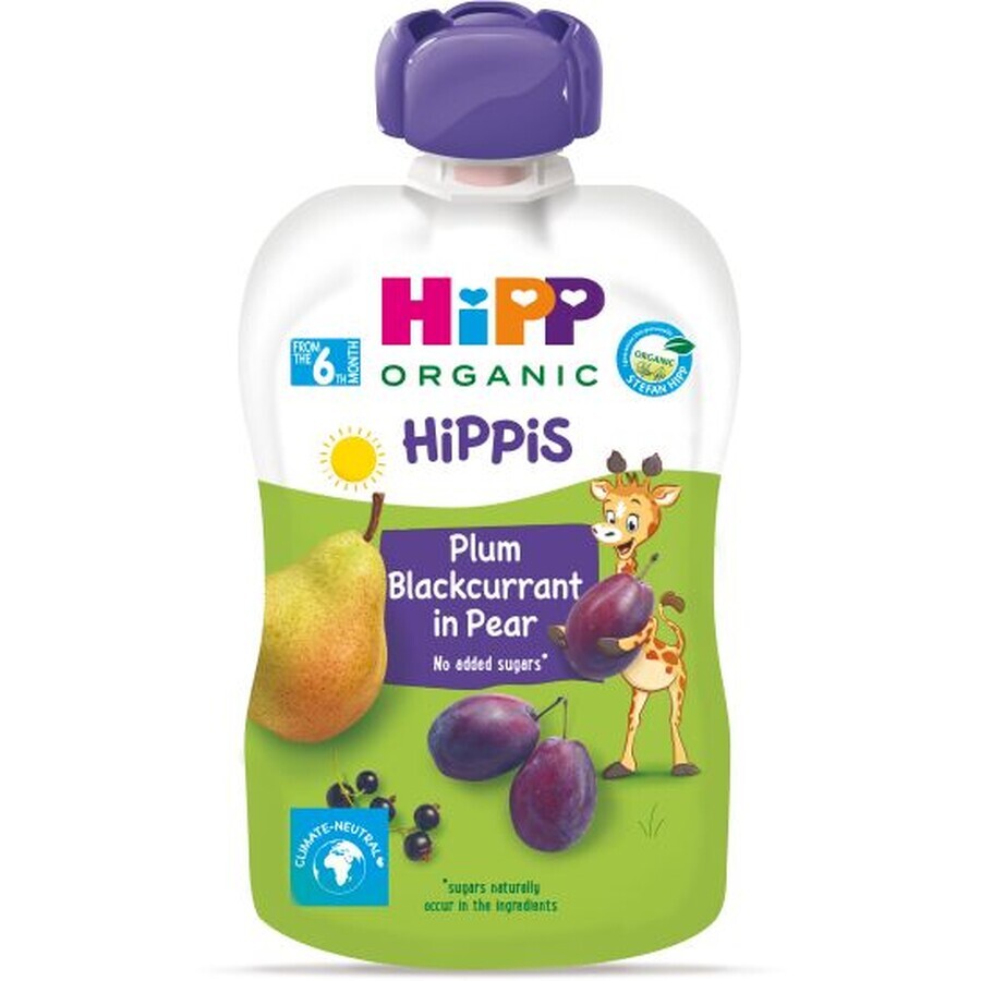 HiPP Bio 100% fruit Peer-Zwarte bes-Pruim 100 g