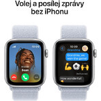 Apple Watch SE GPS + Cellular 44mm Zilveren aluminium behuizing met sportgesp Blauwe wolk