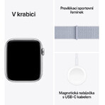 Apple Watch SE GPS + Cellular 44mm Zilveren aluminium behuizing met sportgesp Blauwe wolk