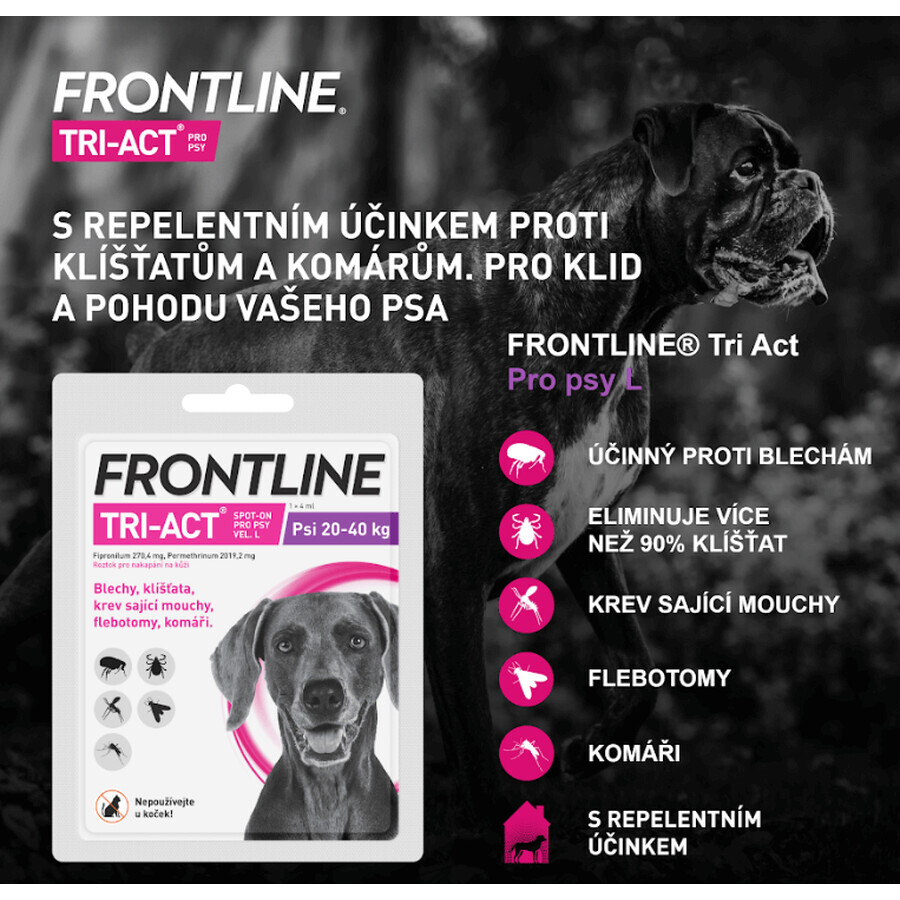 Frontline Tri-Act Spot-On voor honden L gemalen 4 ml