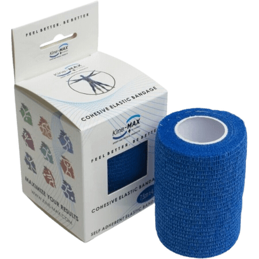 Kine-Max Cohesief Elastisch Verband Zelfhechtend elastisch verband blauw 7,5 cm x 4,5 m