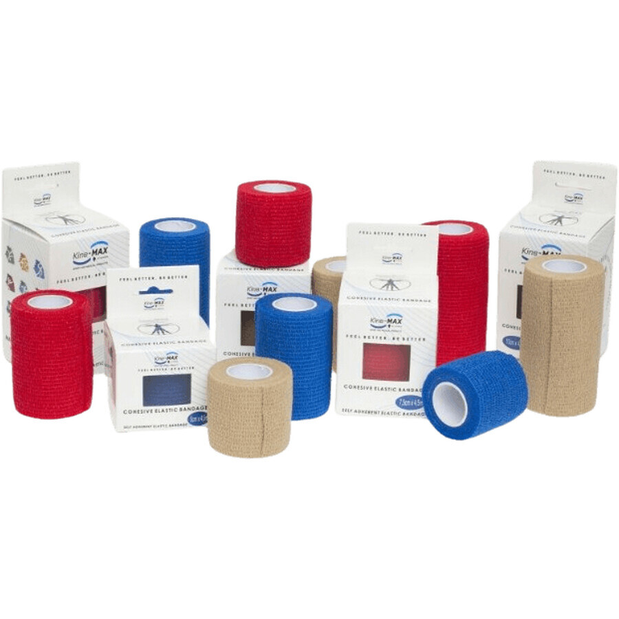 Kine-Max Cohesief Elastisch Verband Zelfhechtend elastisch verband blauw 7,5 cm x 4,5 m