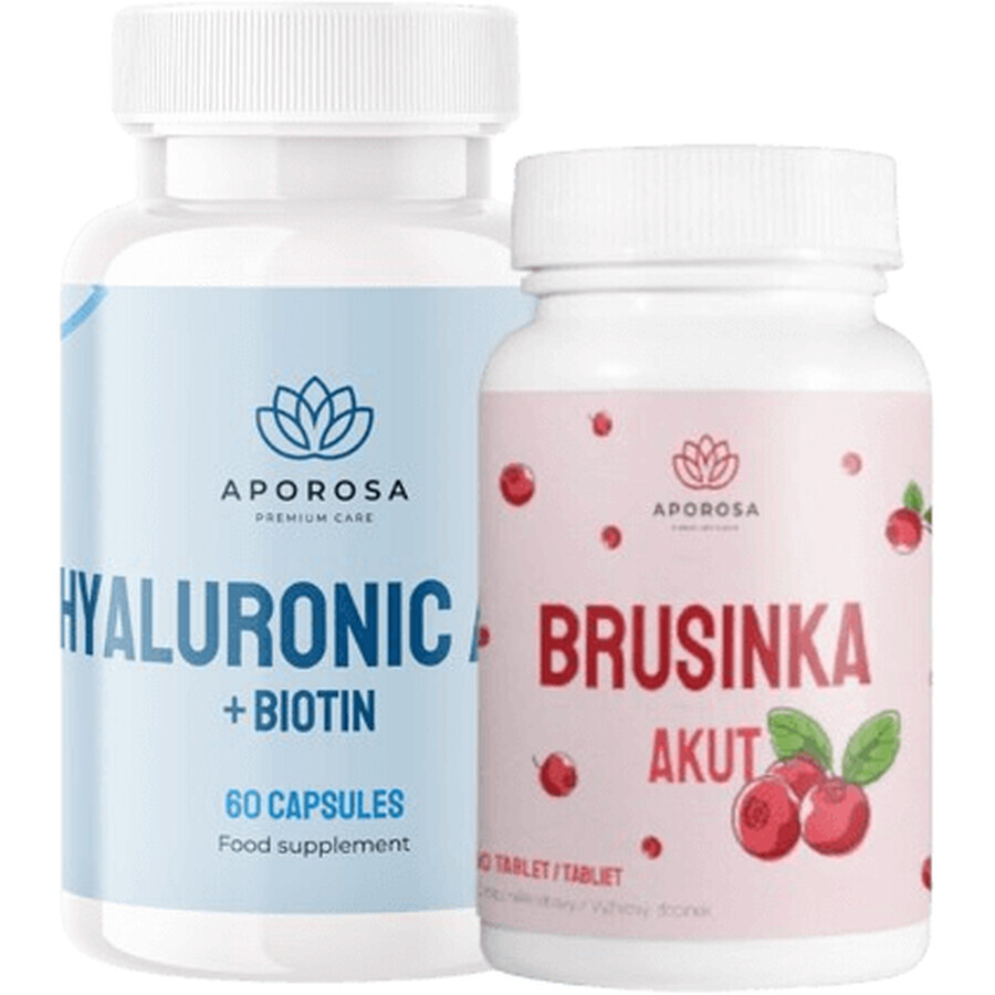 Aporosa Hyaluronzuur + biotine 60 stuks + Cranberry krachtig 30 tabletten