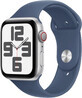 Apple Watch SE (2024) Cellular 40mm, zilver aluminium met Denim Sport Strap M/L