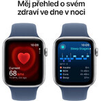 Apple Watch SE (2024) Cellular 40mm, zilver aluminium met Denim Sport Strap M/L