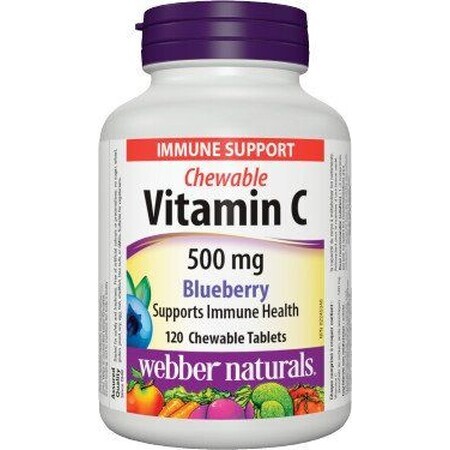 Webber Naturals Vitamine C 500 mg Myrtille, aspiration 120 comprimés