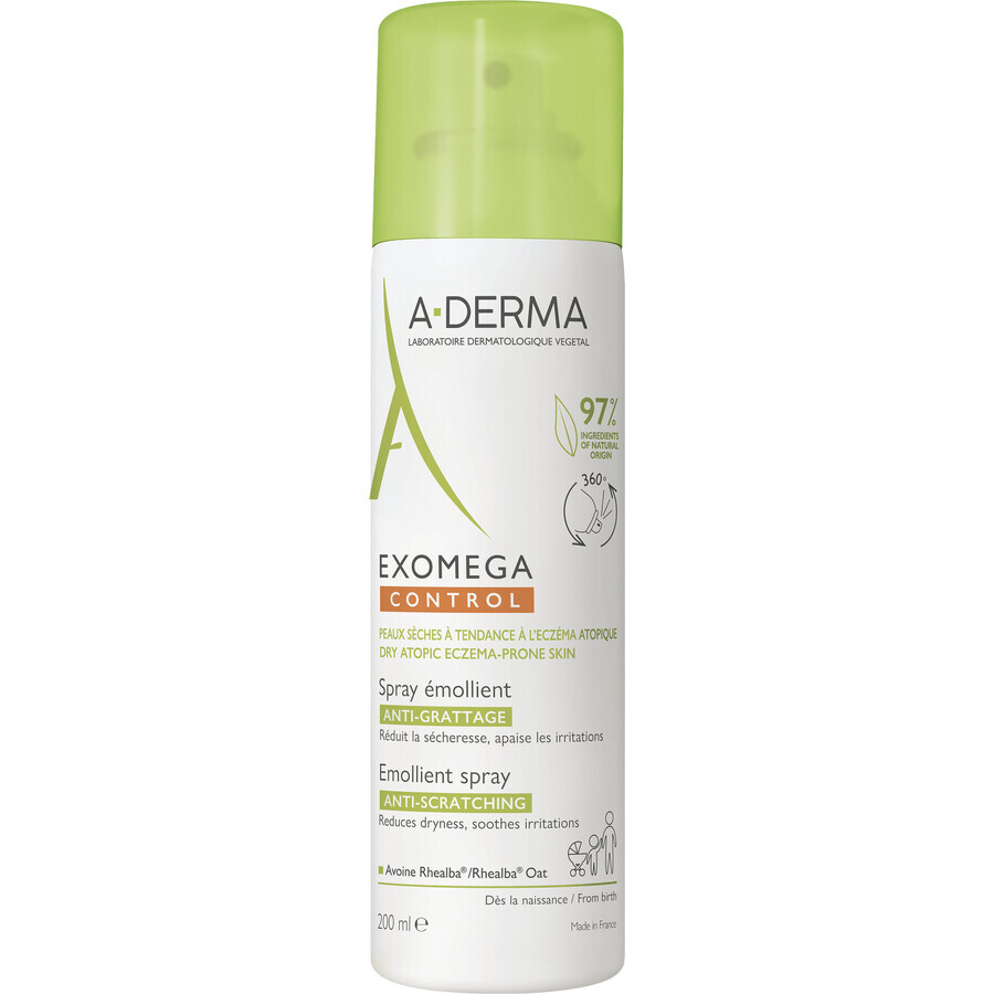 A-Derma Exomega Controle Emolliërende Spray voor de droge huid met neiging tot atopie 200 ml