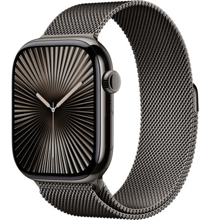 Apple Watch Series 10 GPS + Cellular 42 mm leisteen Titanium behuizing met leisteen Milanese Loop