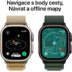 Apple Watch Ultra 2 (2024) 49 mm, natuurlijk titanium met marineblauw oceaan horlogebandje