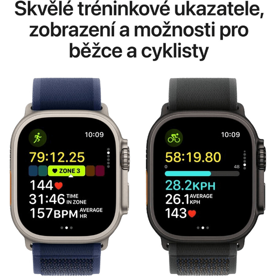 Apple Watch Ultra 2 (2024) 49 mm, zwart titanium met zwart oceaan horlogebandje