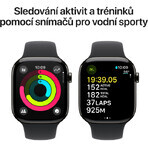 Apple Watch Series 10 GPS + Cellular 46mm Titanium behuizing met zwarte sportband - M/L