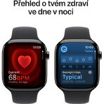 Apple Watch Series 10 GPS + Cellular 46mm Titanium behuizing met zwarte sportband - M/L