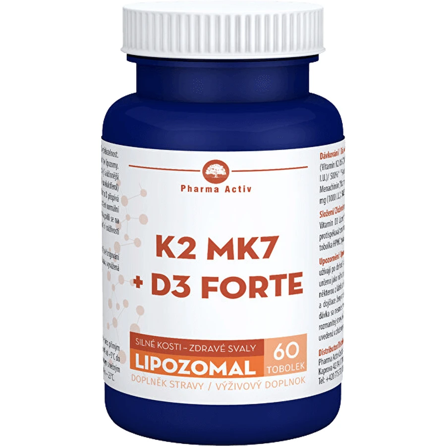 Pharma Activ LIPOZOMAL K2 MK7 + D3 FORTE 60 Kapseln